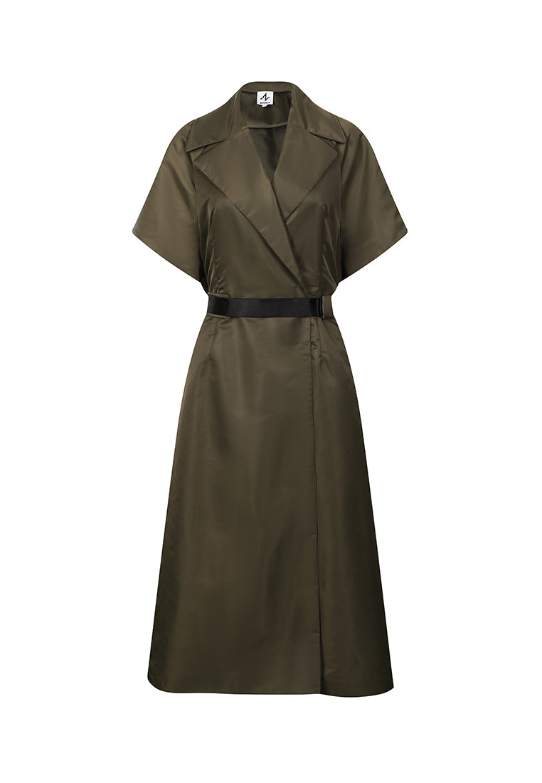 Milano Short-Sleeve Belted Dress