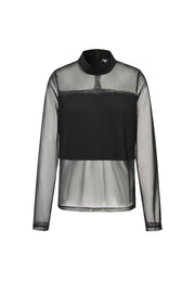 black see through top long sleeve