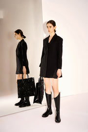 Anya Water and Wrinkle-resistant Convertible Pleated Blazer Dress