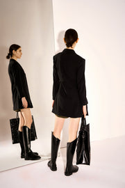 Anya Water and Wrinkle-resistant Convertible Pleated Blazer Dress