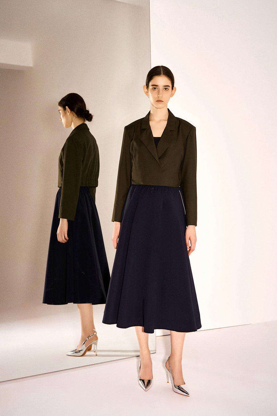 Caroline Water and Wind-resistant Skirt with Drawstring Waist