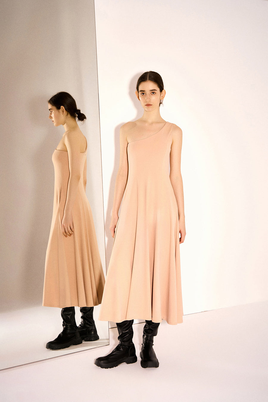 Rochelle Stretch Jersey One-shoulder Dress