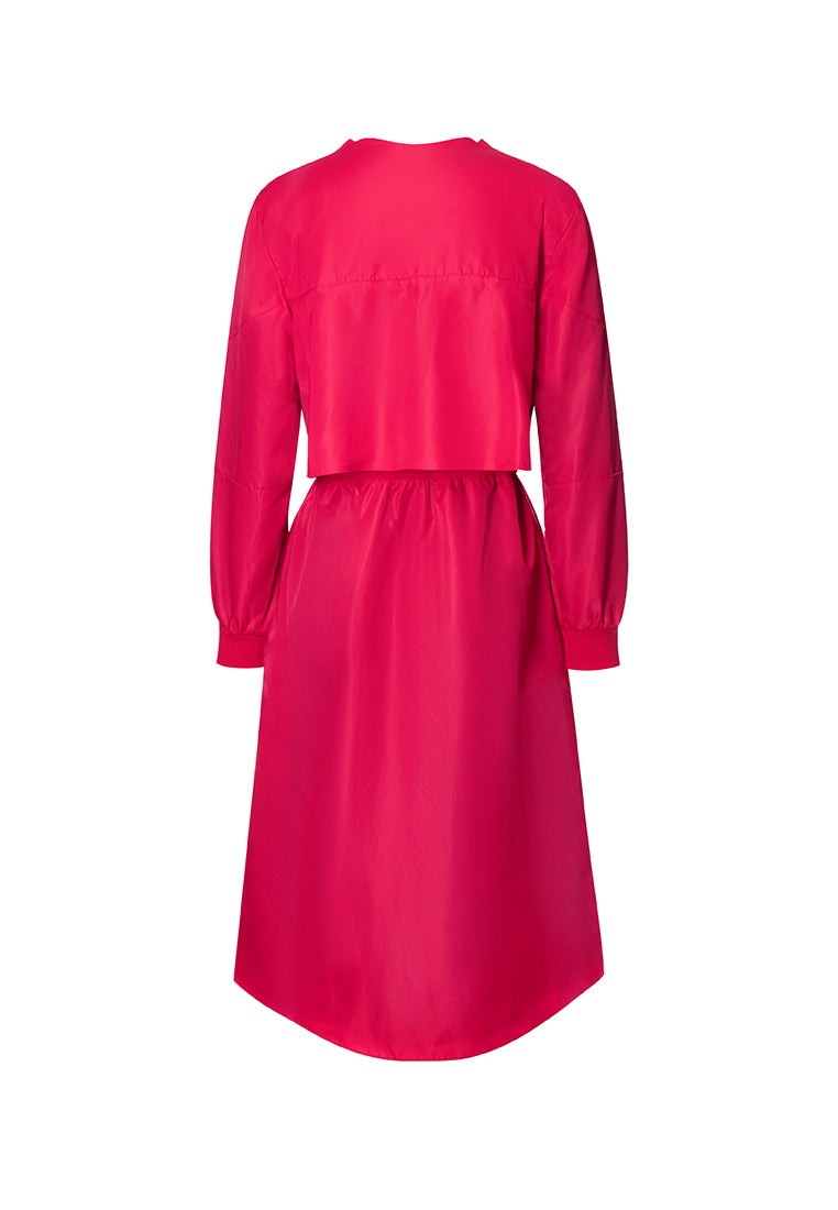 Bellissima Water and Wind-resistant Mid-length Convertible Flight Bomber Coat Dress