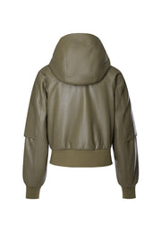 Leia Vegan Leather Bomber Jacket