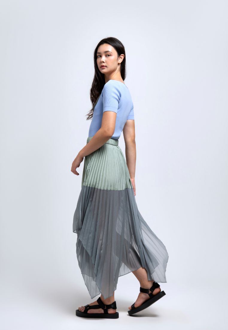 Poised Pleated Panelled Skirt