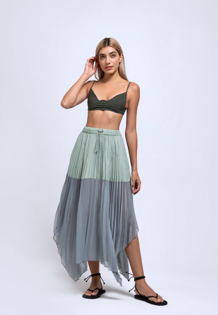 Poised Pleated Panelled Skirt