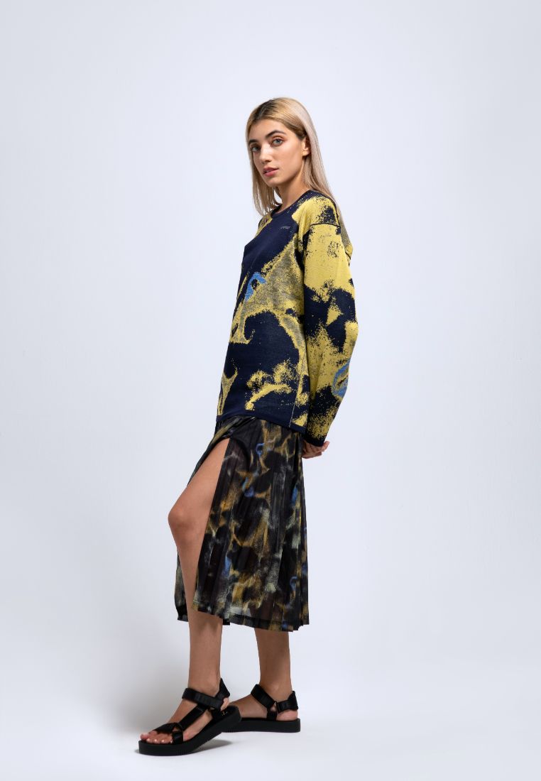 Poised Pleated Drawstring Skirt