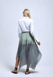 Poised Pleated Panelled Skirt