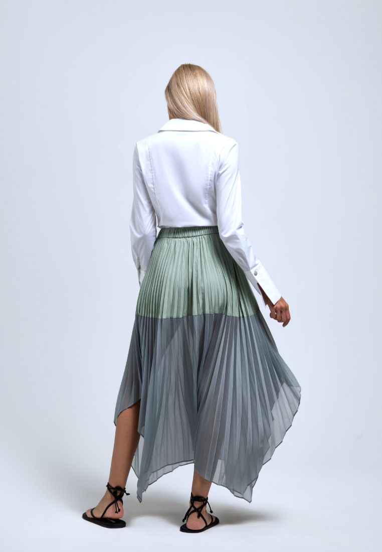 Poised Pleated Panelled Skirt