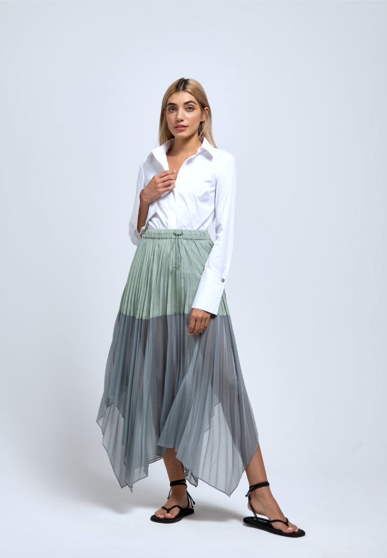 Poised Pleated Panelled Skirt