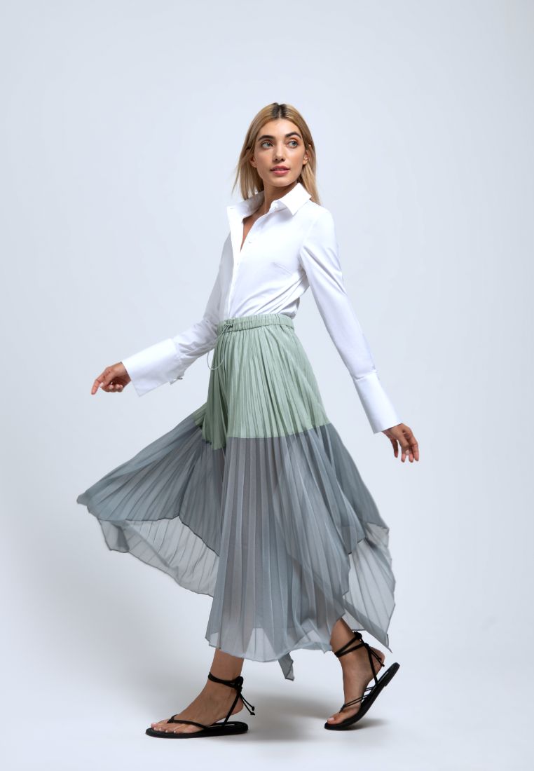 Poised Pleated Panelled Skirt