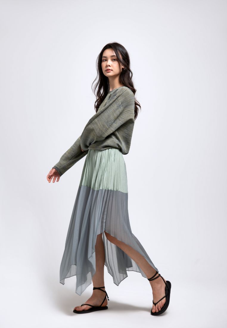 Poised Pleated Panelled Skirt