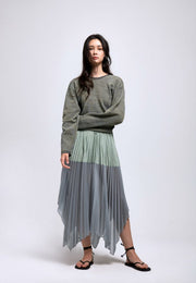 Poised Pleated Panelled Skirt