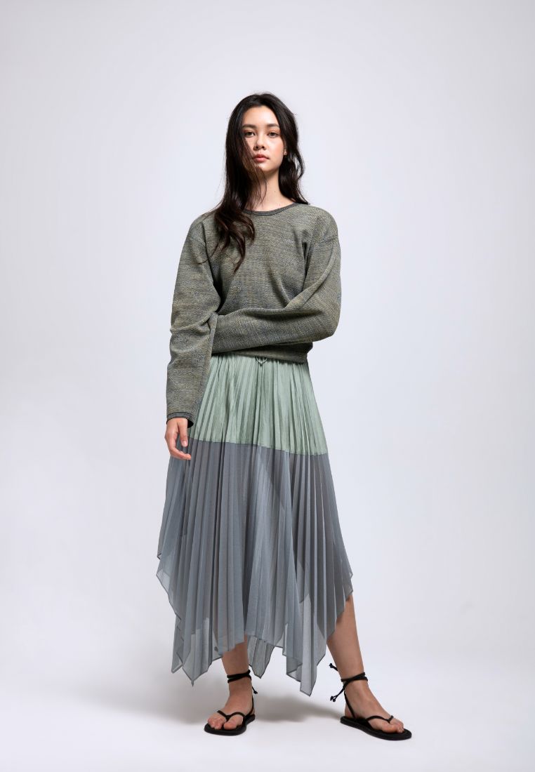 Poised Pleated Panelled Skirt