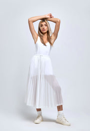 Poised Asymmetric Pleated Skirt