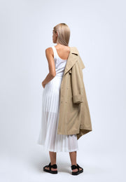 Poised Asymmetric Pleated Skirt