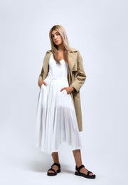 Poised Asymmetric Pleated Skirt