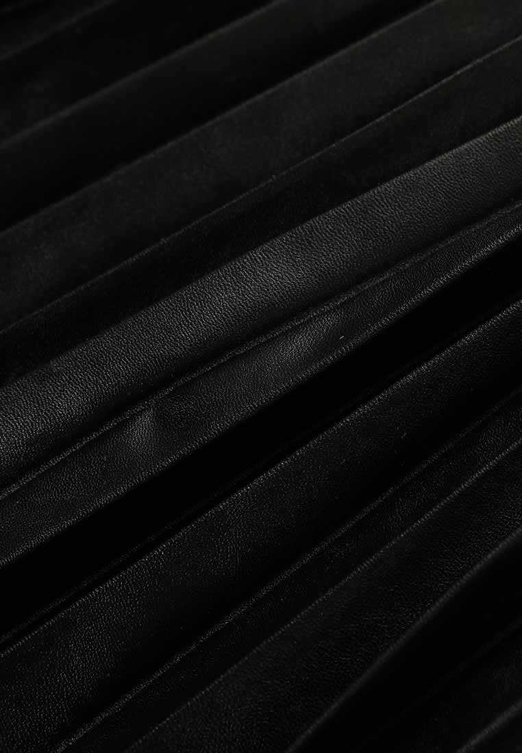 Anatolia Vegan Leather Pleated Skirt
