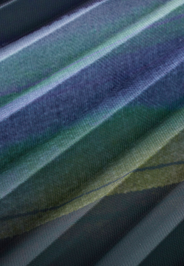 Alpha Pleated Drawstring Midi Skirt with Side Pockets