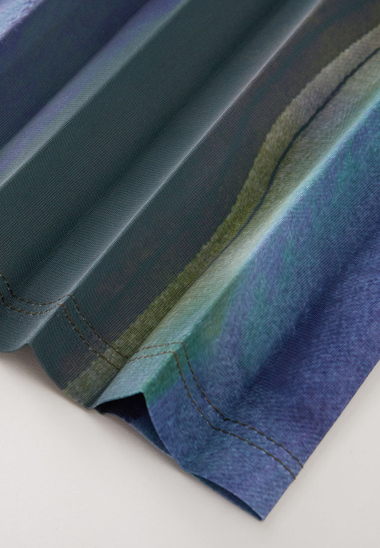 Alpha Pleated Drawstring Midi Skirt with Side Pockets