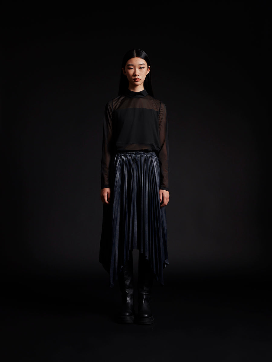 Poised Asymmetric Pleated Skirt 3.0