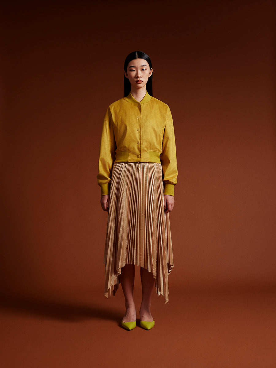 Poised Asymmetric Pleated Skirt 3.0