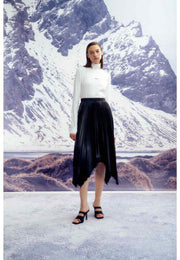 Anatolia Vegan Leather Pleated Skirt