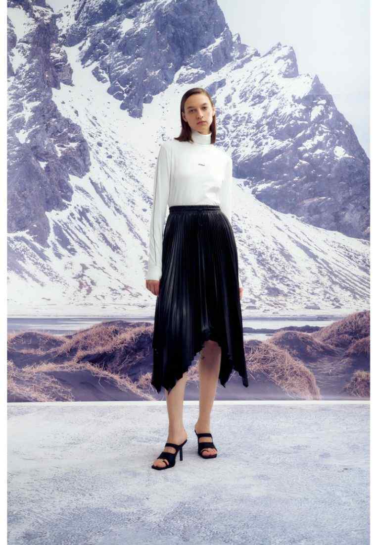 Anatolia Vegan Leather Pleated Skirt