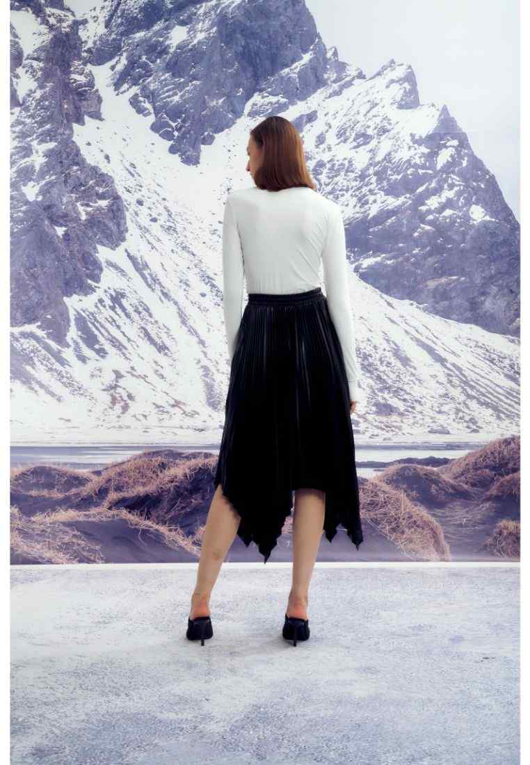 Anatolia Vegan Leather Pleated Skirt