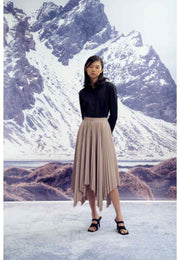 Anatolia Vegan Leather Pleated Skirt