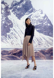 Anatolia Vegan Leather Pleated Skirt