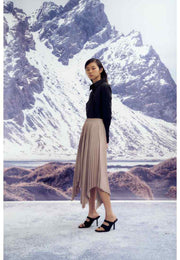 Anatolia Vegan Leather Pleated Skirt