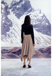 Anatolia Vegan Leather Pleated Skirt