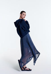 Poised Asymmetric Pleated Skirt