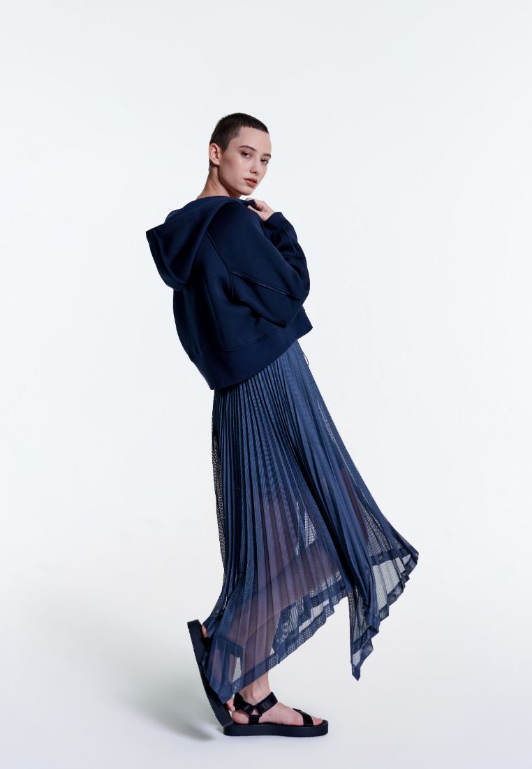Poised Asymmetric Pleated Skirt