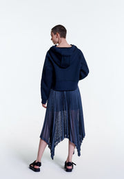 Poised Asymmetric Pleated Skirt