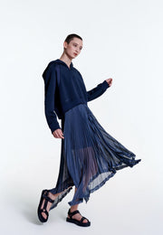 Poised Asymmetric Pleated Skirt