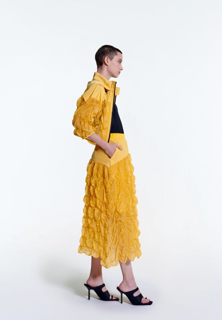 Reverie Lisse Ruffle Cropped Breaker
