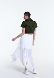 Poised Asymmetric Pleated Skirt