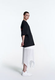 Poised Asymmetric Pleated Skirt