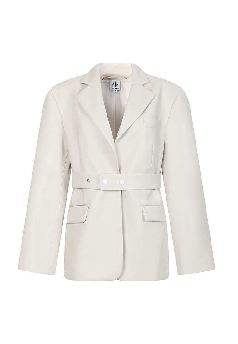 Vegan Leather Blazer