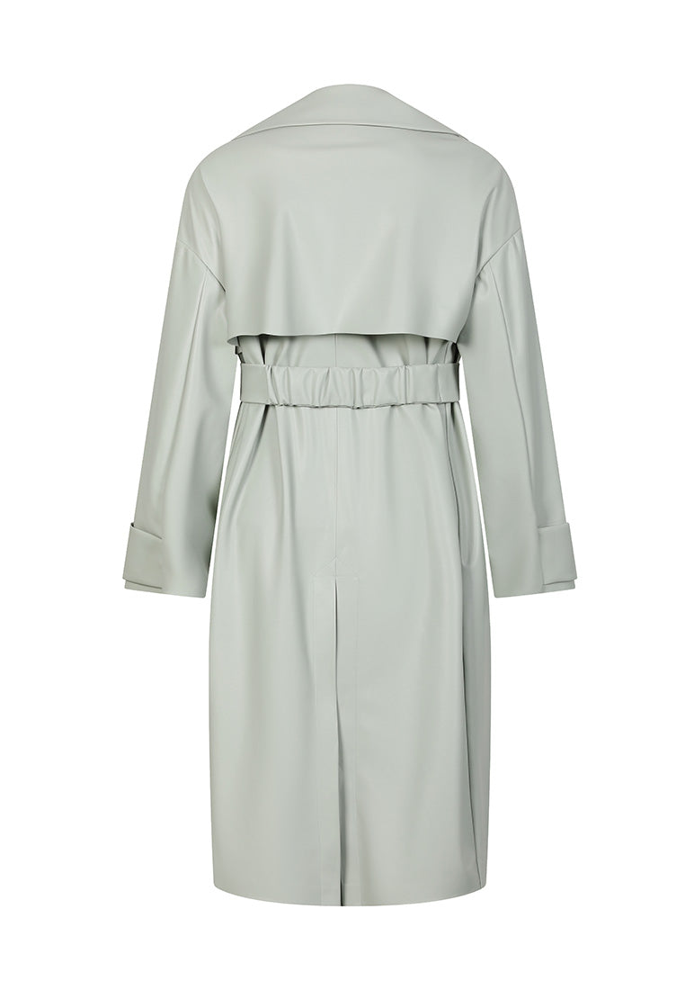 Vegan Leather Trench Coat