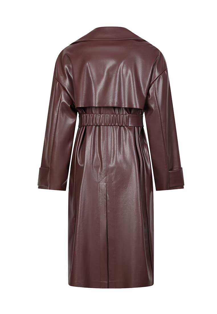 Vegan Leather Trench Coat