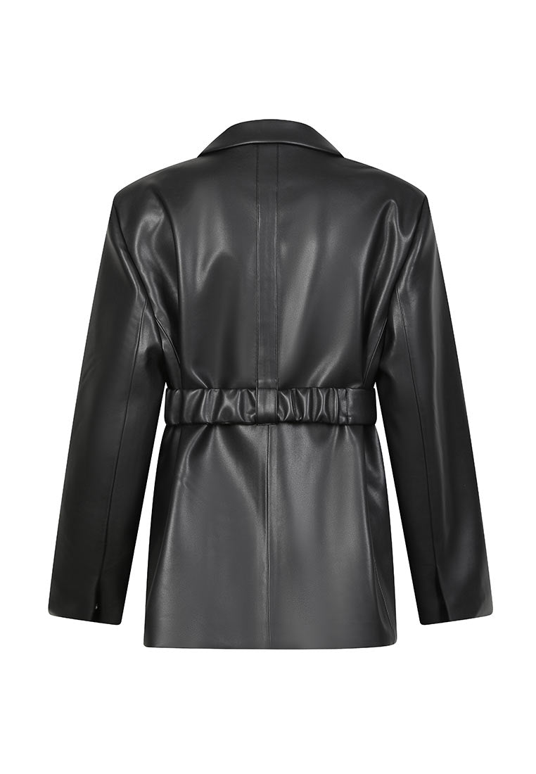 Vegan Leather Blazer