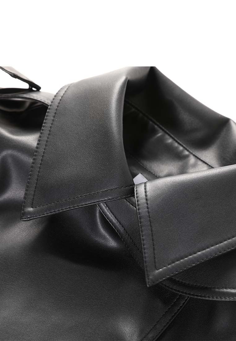 Vegan Leather Cropped Trench