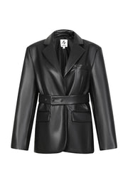 Vegan Leather Blazer