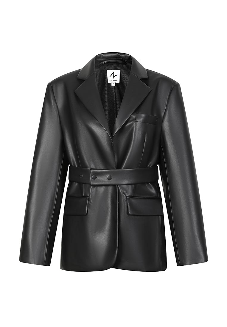 Vegan Leather Blazer