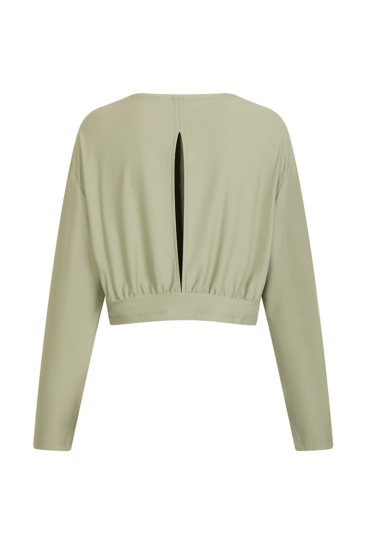Laney Cropped Crew Neck With Open Back