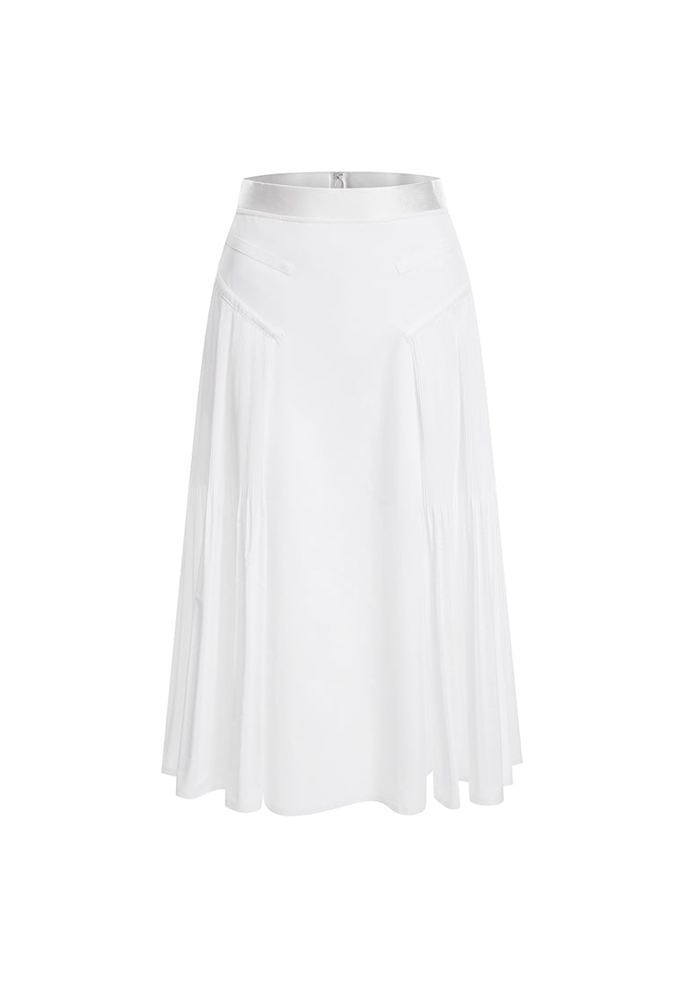 Bianca Essential Water- and Wind-resistant Midi Skirt with Pleated Panels