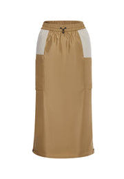 Roshan Tone-on-tone Pockets Mid-length Skirt